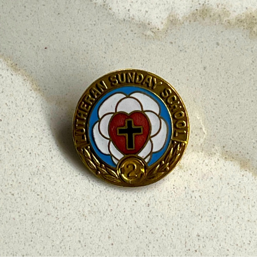 Lutheran Vintage 1960’s Sunday School Pin with Cross
